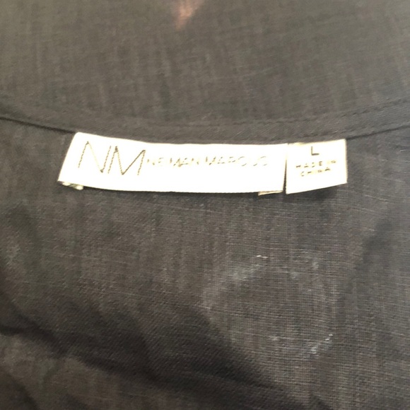 Neiman Marcus 💯 % Black Linen Tie Over Top - Picture 3 of 6